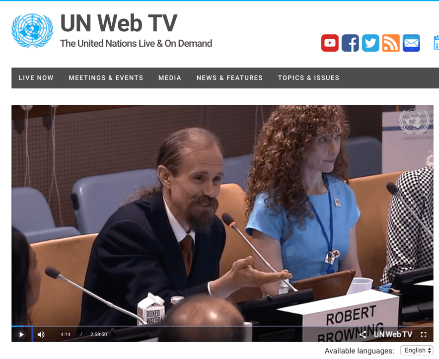 Robert Browning and Sheva Carr at the UN